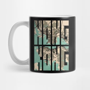 Hong Kong City Map Typography - Vintage Mug